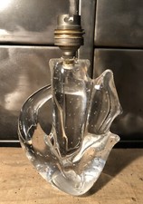 Pied De Lampe Cristal Bullé Schneider Forme Libre H 19,7 Cm