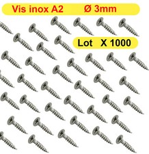 Vis Bois inox A2 Ø 3mm Entièrement Filetée 3x10 3x20 3x25 3x30 3x40 ( x1000 )