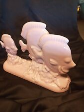 Ceramic Mauve Pink Zebrasoma Fish By Vanguard Accents USA 1980's