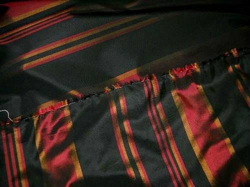 Tissu taffetas noir rayures - taffetas,