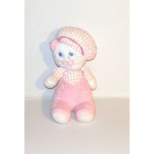 Doudou chat rose blanc - chat,