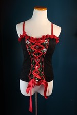 Spirit Halloween Corset Rose Skull Y2K Mall Goth Grunge Emo Pin Up Corset M