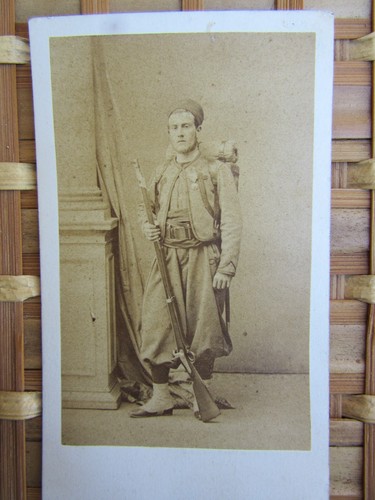 Cdv photo militaire zouave - photo,