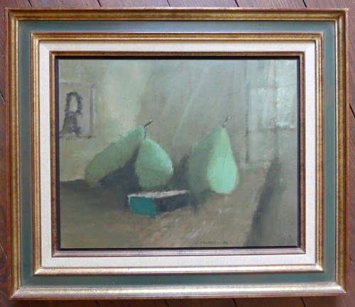 Huile tableau poires - huile,