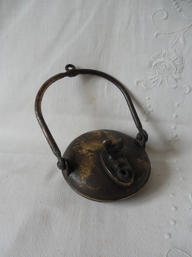 Ancienne lampe huile coq - a,