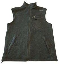 Aigle Actimum Mens Wool Blend Zip-Up Vest W/ Pockets Medium Black/Gray
