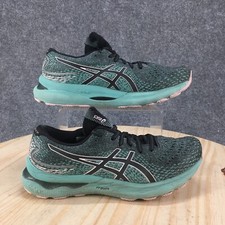 Asics Shoes Womens 9.5  Gel Nimbus 24 Running Sneakers Teal Lace Up Low 1012B201