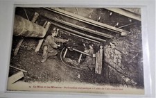 Old postcard no. 14 the mine and miners MECHANICAL DRILLING using compressed air
