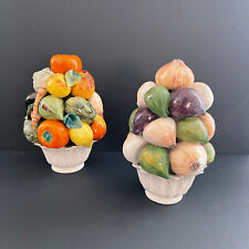 Large Trompe l'oeil Earthenware Pair of Ceramic Fruit & Vegetable Cuts