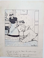 Dessin original ancien signé