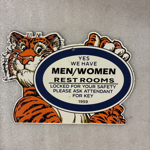 Porcelain sign tiger - sign, restroom