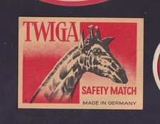 Antique Match Pack Tag Germany BN186356 Giraffe
