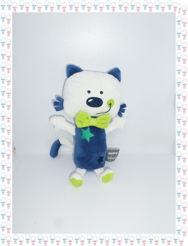 Doudou peluche chat bleu - chat,