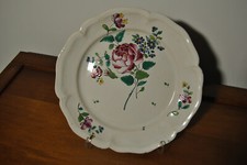 Antique 18th Century 18th Century Seal Facience Plate North France Flower Decor 4