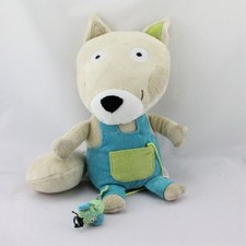 Doudou renard beige salopette