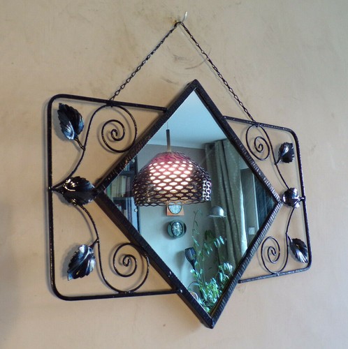 Miroir vintage fer forgé - vintage,
