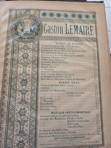 Livre ancien partition la - livre, partition: