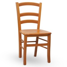 Chaise Venezia En Bois De Hêtre Couleur Cerise Avec Assise En Bois Massif