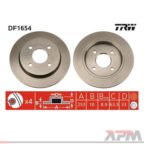 Trw df1654 disque frein - 2x,