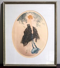 Vintage Louis Icart Le  Bonnet Bleu 1930s