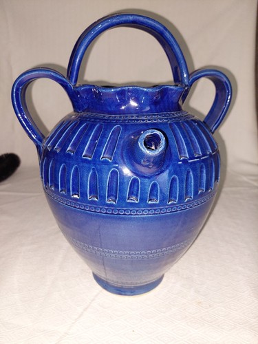 Poterie bleu jarre huile - poterie,
