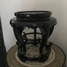 SOCLE SUPPORT BOIS CLOISONNE VASE POTICHE CHINE CHINOIS JAPONAIS ORIENT N° 2