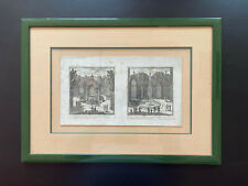 18th Engraving Gardens of Presle Publisher Langlois Round Room & Trellis 