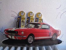 TOLE METAL VOITURE MUSTANG GT 350 POMPE ESSENCE NON PLAQUE EMAILLEE ANCIENNE 