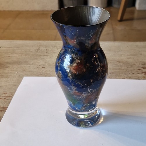 Vase verre décoratif bleu - vase, en