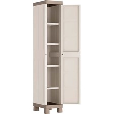 Armoire Résine Plastique Étagères Intérieures 1 Portes Taupe Interne 33X45X182H