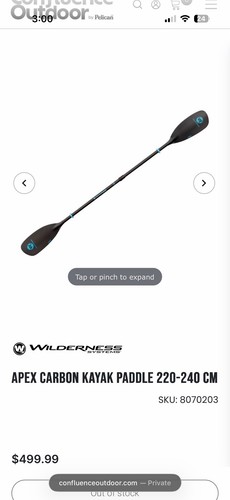 Apex carbon kayak paddle - apex,