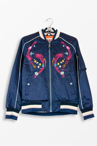 Bomber brodé dragon schott - bomber,