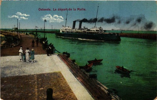 Cpa ostende le depart de - ostende,