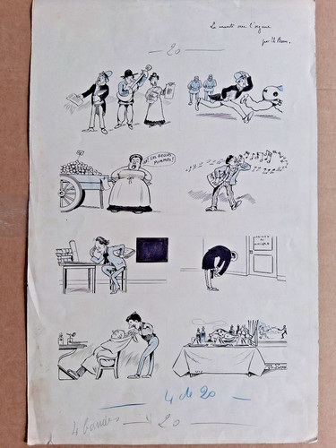 Dessin original signé - , th