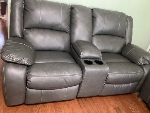 Gray seat faux leather - gray, 2-seat