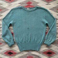Vintage 1950s McGregor Teal Wool Pull Over Sweater