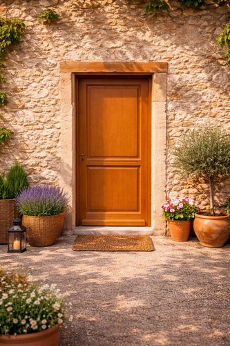Porte entrée bois pleine - porte,