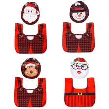 Ensemble de housse de toilette Noël en flanelle premium pour décoration festiv