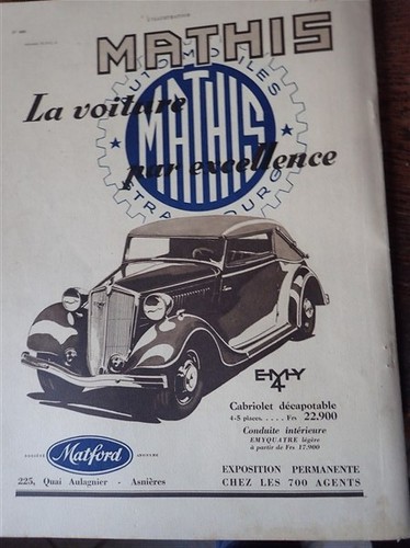 Automobile mathis amy4 - automobile, matford