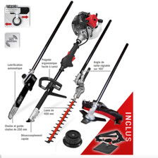 Débroussailleuse thermique 4 en 1  Elagueuse taille-haie coupe-bordures Perche F