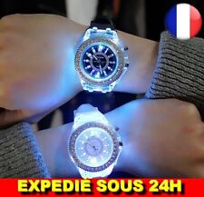 ✅ Montre LED Lumineux Mode Femme Homme Coloré Sport Bijoux Strass Mode Lumière
