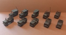 Nice lot of 10 Willis metal jeeps in 1/72nd. Handmade.