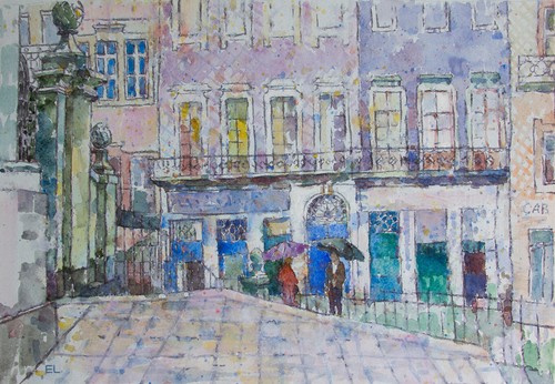 Porto meeting scene watercolor - porto,