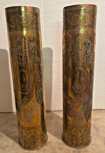 Vases obus sculptes - sculptes, par