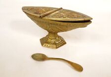 Bronze Censer Shuttle Spoon Church Mass Almond Foliage 19th Century