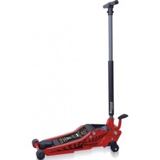 Cric Rouleur 3 Tonnes Profil Bas avec Pédale Double Piston et Roues en Nylon Dra