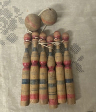 Very old set of 6 wooden keels and 2 balls wood isn’t rotten just