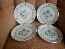 Set of 4 Noritake Progression Blue Haven 9004 Salad Plates 8 3/8" Mint condition