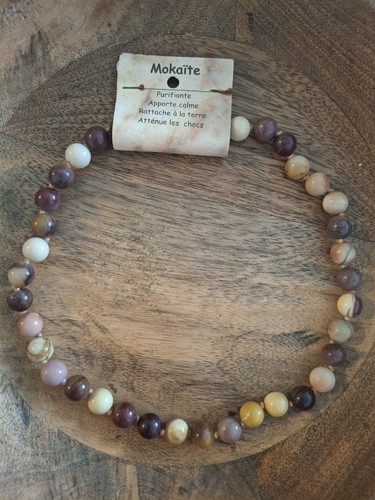 Collier mokaïte pierres - mokaïte,