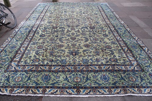 Tapis oriental laine vert - en,